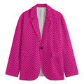 Magenta Pink Zigzag Pattern Print Men's Blazer