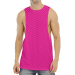 Magenta Pink Zigzag Pattern Print Men's Muscle Tank Top