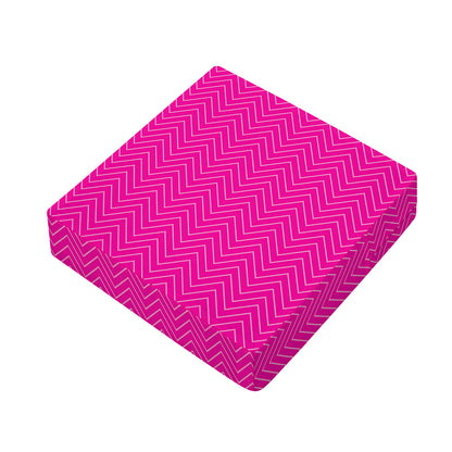 Magenta Pink Zigzag Pattern Print Outdoor Seat Cushion Cover