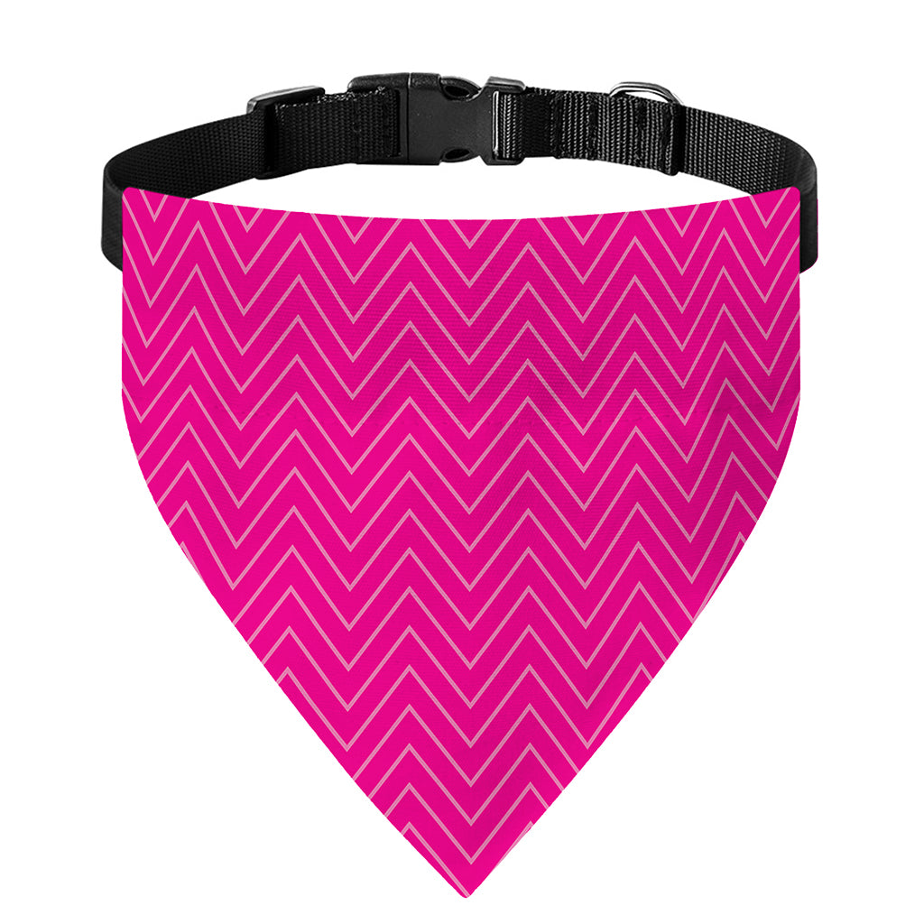 Magenta Pink Zigzag Pattern Print Over The Collar Dog Bandana