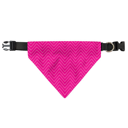 Magenta Pink Zigzag Pattern Print Over The Collar Dog Bandana
