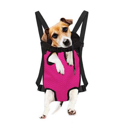 Magenta Pink Zigzag Pattern Print Pet Carrier Backpack