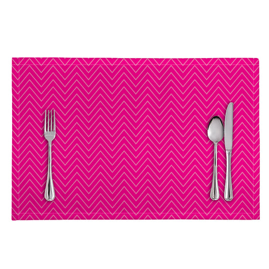 Magenta Pink Zigzag Pattern Print Placemat