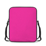 Magenta Pink Zigzag Pattern Print Rectangular Crossbody Bag