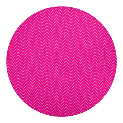 Magenta Pink Zigzag Pattern Print Round Blanket