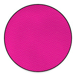 Magenta Pink Zigzag Pattern Print Round Floor Mat