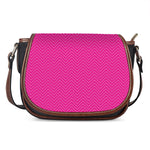 Magenta Pink Zigzag Pattern Print Saddle Bag
