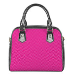 Magenta Pink Zigzag Pattern Print Shoulder Handbag