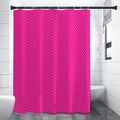 Magenta Pink Zigzag Pattern Print Shower Curtain
