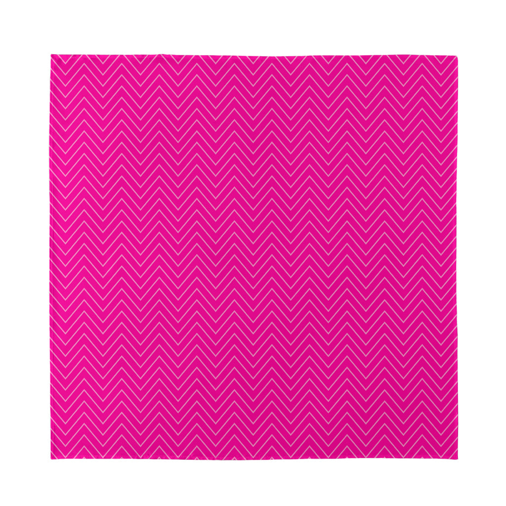 Magenta Pink Zigzag Pattern Print Silk Bandana