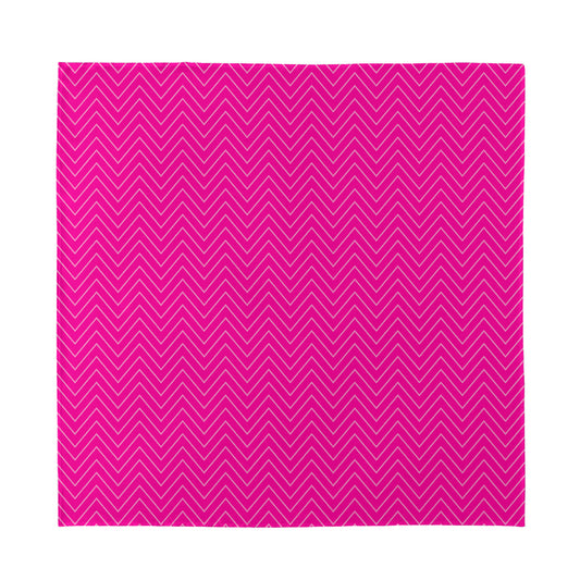 Magenta Pink Zigzag Pattern Print Silk Bandana