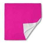 Magenta Pink Zigzag Pattern Print Silk Bandana