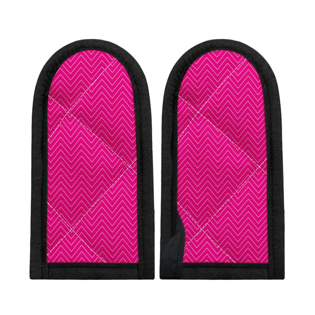 Magenta Pink Zigzag Pattern Print Skillet Handle Cover