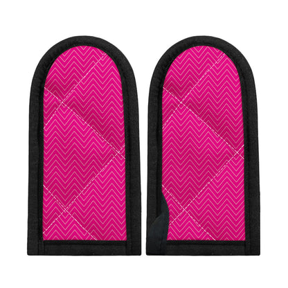 Magenta Pink Zigzag Pattern Print Skillet Handle Cover