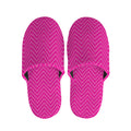 Magenta Pink Zigzag Pattern Print Slippers