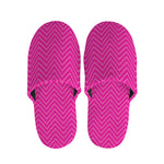 Magenta Pink Zigzag Pattern Print Slippers