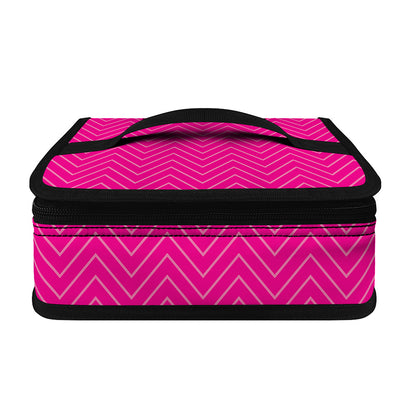Magenta Pink Zigzag Pattern Print Small Lunch Bag