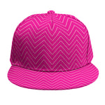 Magenta Pink Zigzag Pattern Print Snapback Cap
