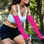 Magenta Pink Zigzag Pattern Print Sun Protection Arm Sleeves