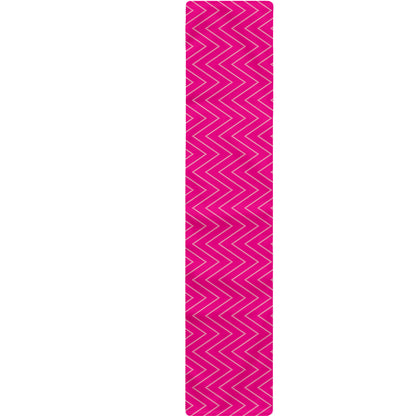 Magenta Pink Zigzag Pattern Print Table Runner