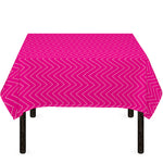 Magenta Pink Zigzag Pattern Print Tablecloth