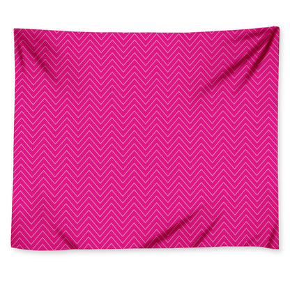 Magenta Pink Zigzag Pattern Print Tapestry