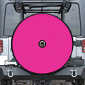 Magenta Pink Zigzag Pattern Print Tire Cover With Camera Hole