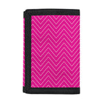 Magenta Pink Zigzag Pattern Print Trifold Wallet