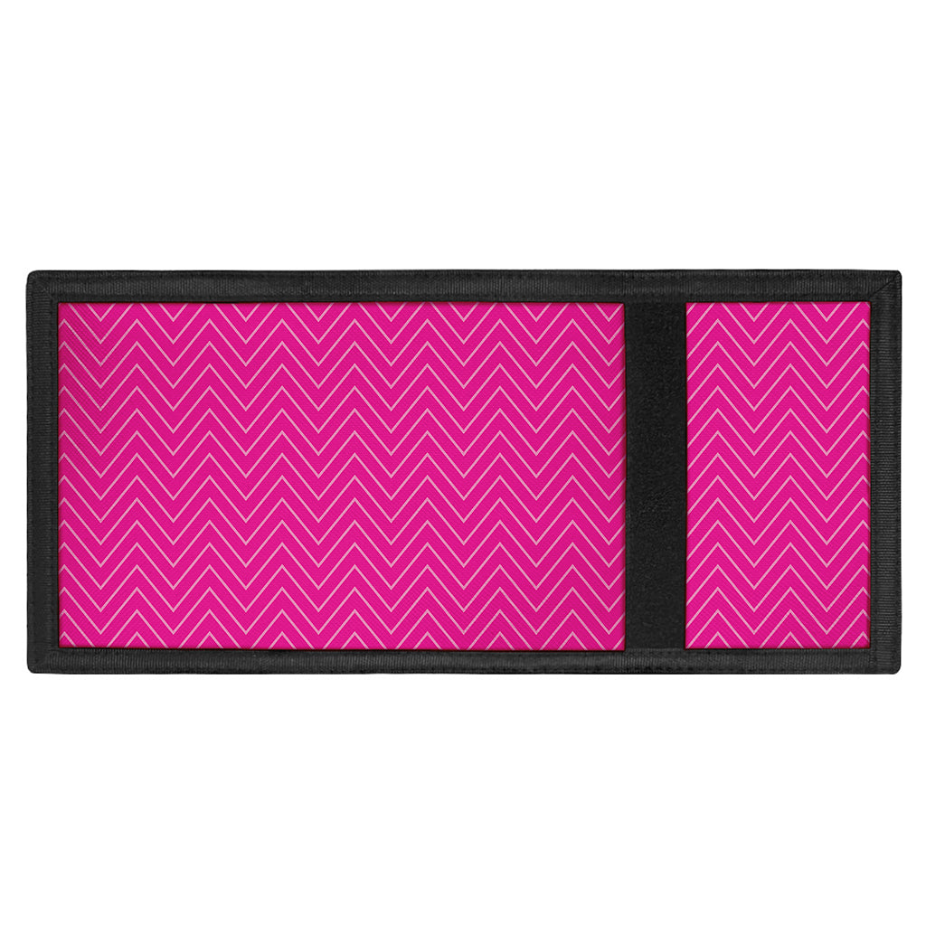 Magenta Pink Zigzag Pattern Print Trifold Wallet