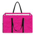 Magenta Pink Zigzag Pattern Print Utility Tote Bag