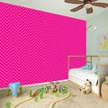 Magenta Pink Zigzag Pattern Print Wall Sticker
