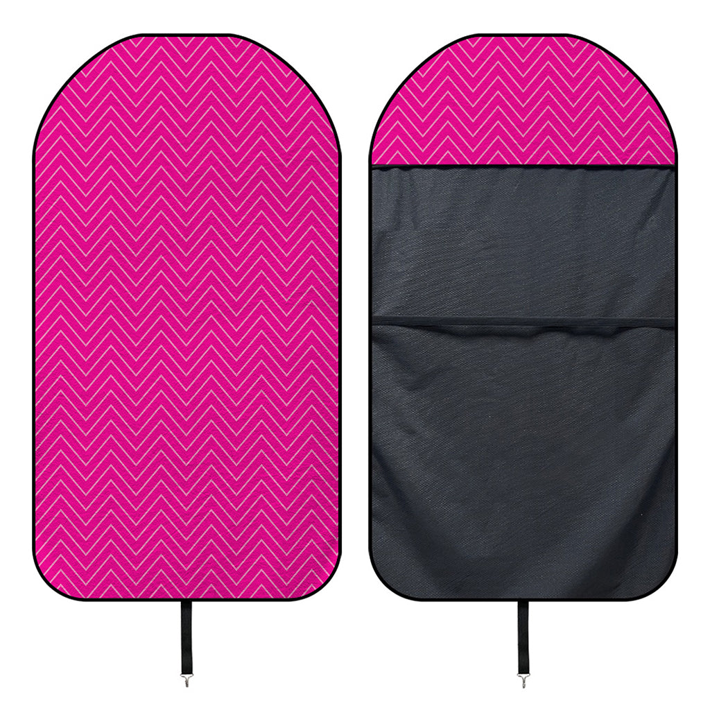 Magenta Pink Zigzag Pattern Print Waterproof Car Seat Cover