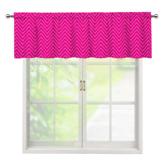 Magenta Pink Zigzag Pattern Print Window Valance