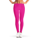 Magenta Pink Zigzag Pattern Print Women's Leggings