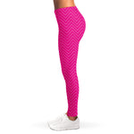 Magenta Pink Zigzag Pattern Print Women's Leggings