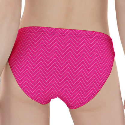 Magenta Pink Zigzag Pattern Print Women's Panties