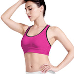 Magenta Pink Zigzag Pattern Print Women's Sports Bra