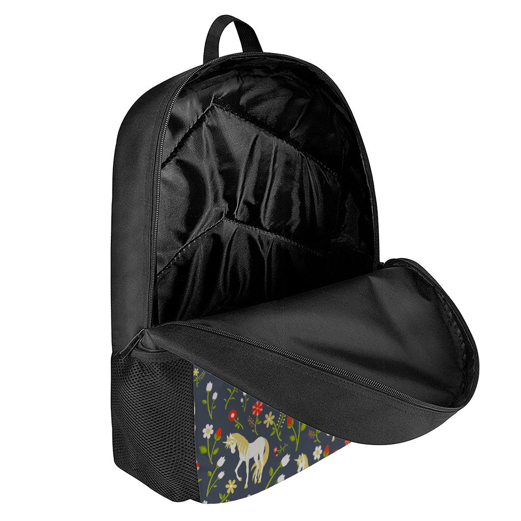 Magic Floral Unicorn Pattern Print 17 Inch Backpack