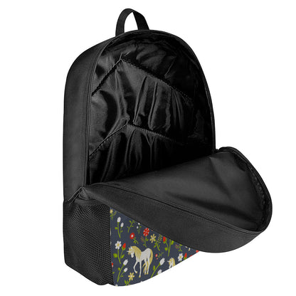 Magic Floral Unicorn Pattern Print 17 Inch Backpack