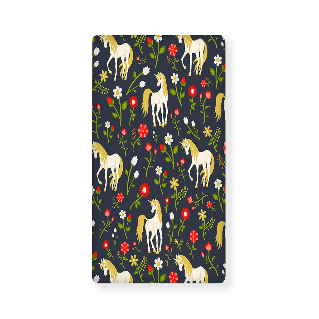 Magic Floral Unicorn Pattern Print Baby Crib Sheet