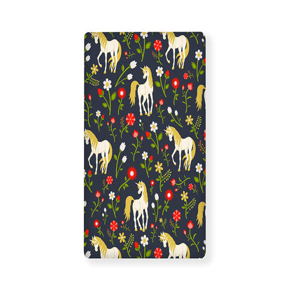 Magic Floral Unicorn Pattern Print Baby Crib Sheet