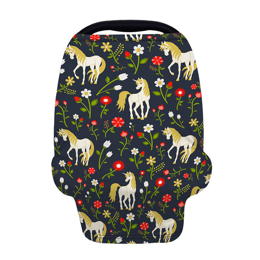 Magic Floral Unicorn Pattern Print Baby Seat Cover