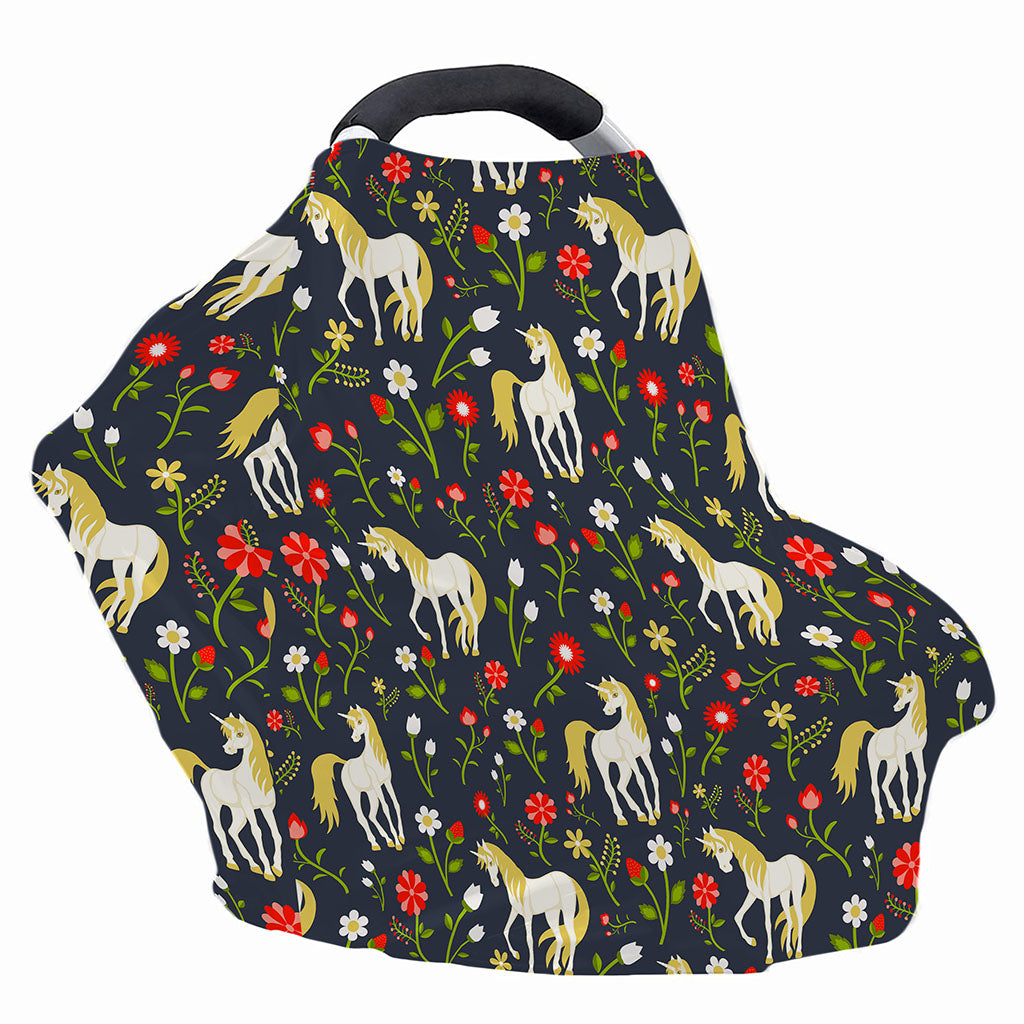 Magic Floral Unicorn Pattern Print Baby Seat Cover