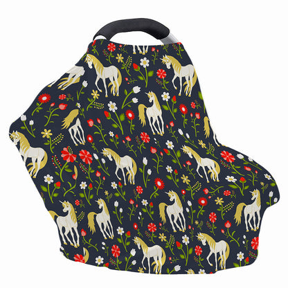 Magic Floral Unicorn Pattern Print Baby Seat Cover