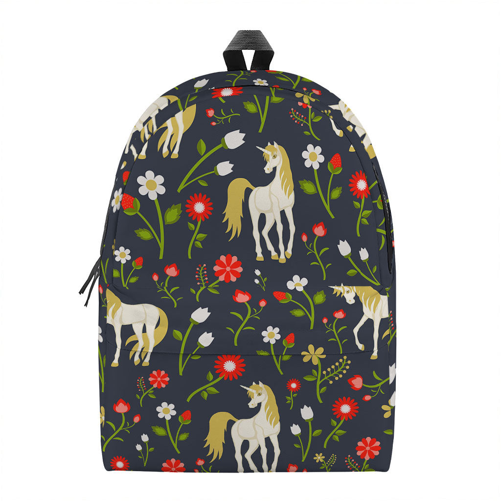 Magic Floral Unicorn Pattern Print Backpack