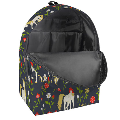 Magic Floral Unicorn Pattern Print Backpack