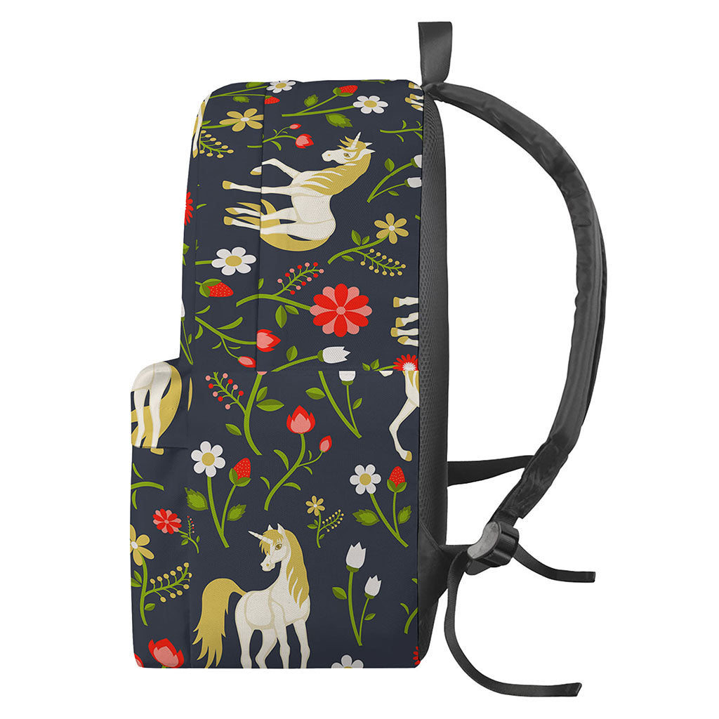 Magic Floral Unicorn Pattern Print Backpack