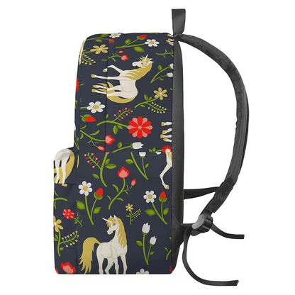 Magic Floral Unicorn Pattern Print Backpack