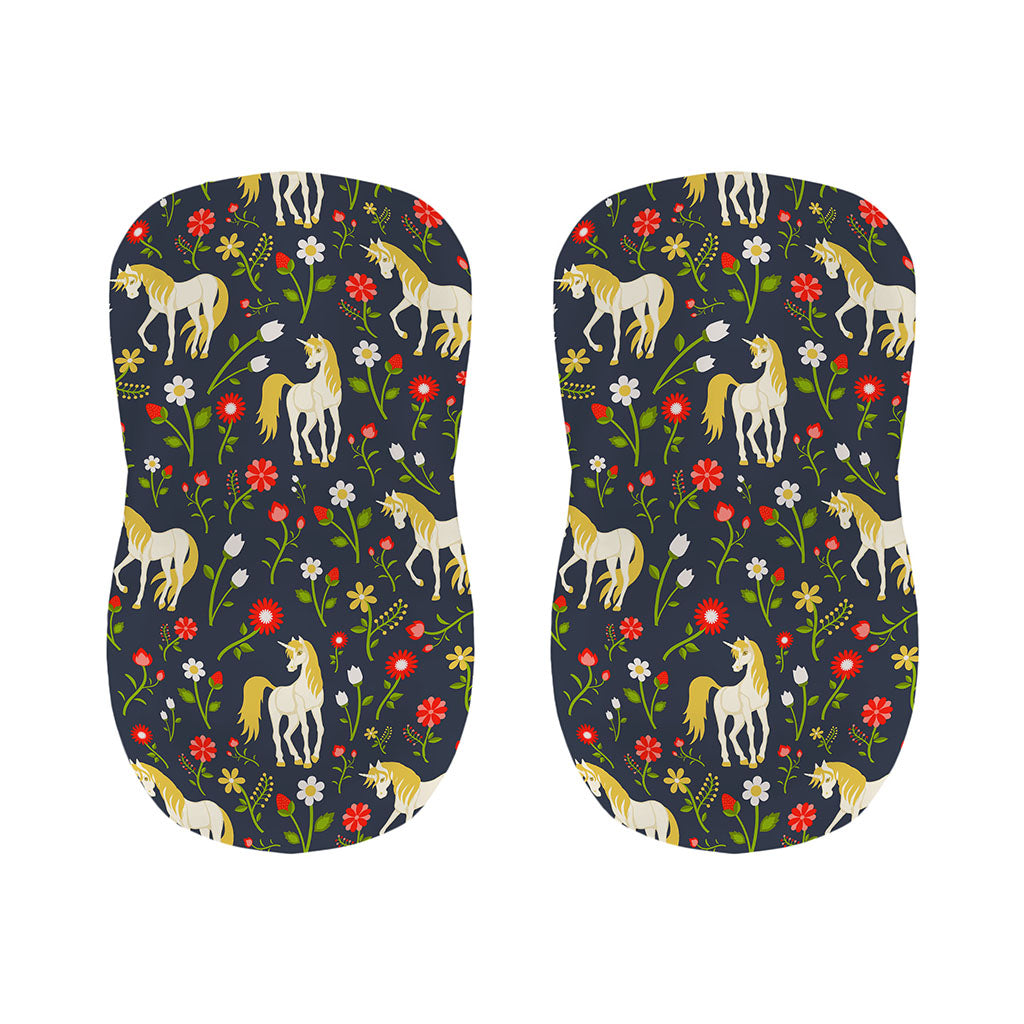 Magic Floral Unicorn Pattern Print Bar Stool Covers