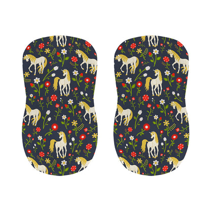 Magic Floral Unicorn Pattern Print Bar Stool Covers